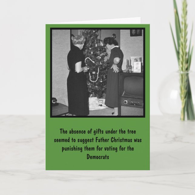 Cartes Pour Fêtes Annuelles Anti Noël drôle de Démocrate (Devant)
