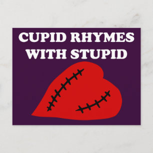 Cartes Pour Fêtes Annuelles Anti-Valentine's Day : Cupidon rime avec stupide