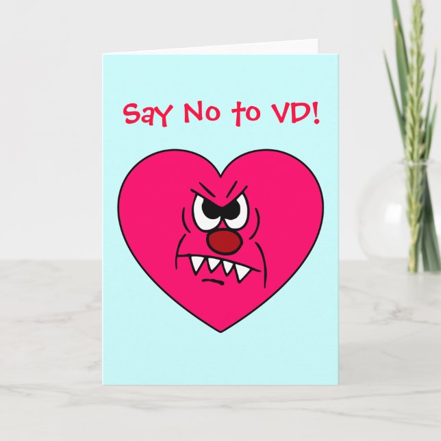 Cartes Pour Fêtes Annuelles Anti-VD : Je déteste Valentines Day Angry Heart Fa (Devant)