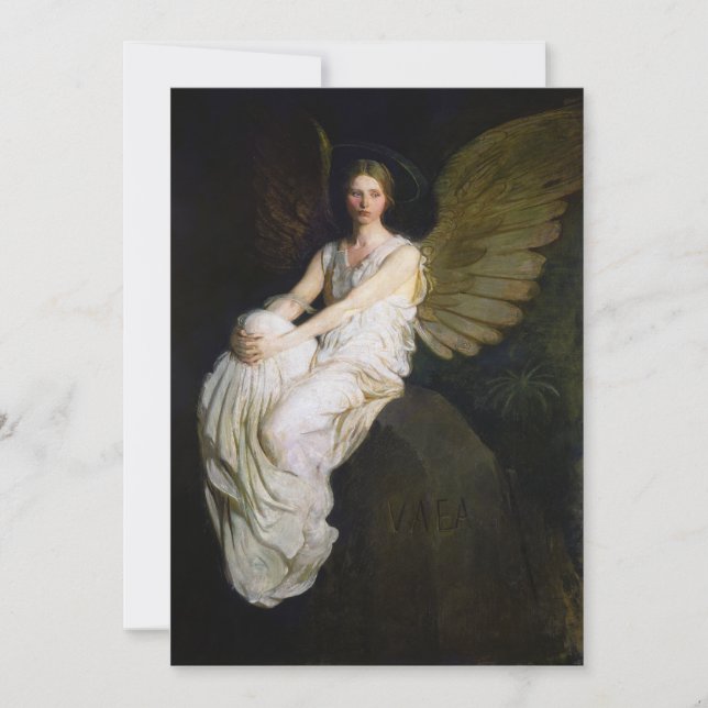 Cartes Pour Fêtes Annuelles Antique Abbott Handerson Thayer Angel Peinture (Devant)