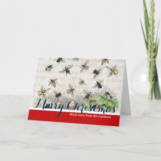 Cartes Pour Fêtes Annuelles Antique Bee Honey Travailleur Queen Bees Vintage (Devant)