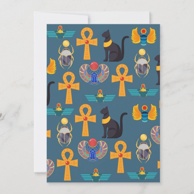 Cartes Pour Fêtes Annuelles Antique Egypt Pattern, Hieroglyphics digital paper (Devant)