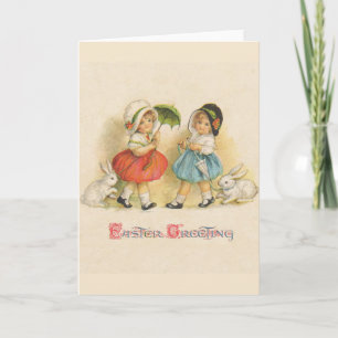Cartes Pour Fêtes Annuelles Antique Enfants Rabat Art de Pâques