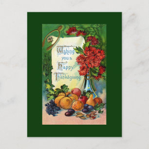 Cartes Pour Fêtes Annuelles Antique Happy Thanksgiving Postcard Reproduction