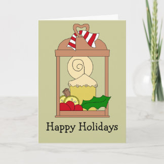 Cartes Pour Fêtes Annuelles Antique lanterne en laiton bougie de Noël