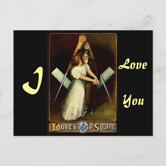 Cartes Pour Fêtes Annuelles antique Love on The Carré Masonic Valentine Cards (Devant)