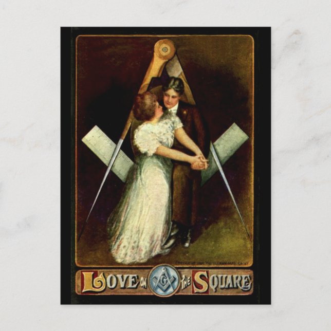 Cartes Pour Fêtes Annuelles antique Love on The Carré Masonic Valentine Cards (Devant)