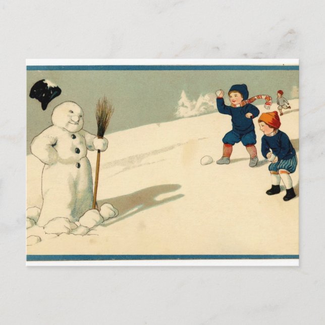 Cartes Pour Fêtes Annuelles Antique Reproduction Salutations de Noël (Devant)