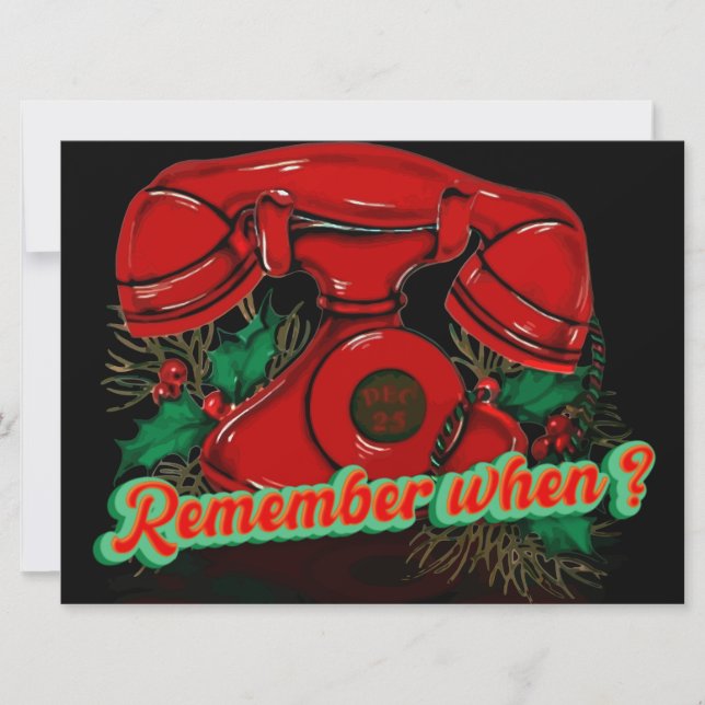 Cartes Pour Fêtes Annuelles Antique Rouge Téléphone de Noël (Devant)