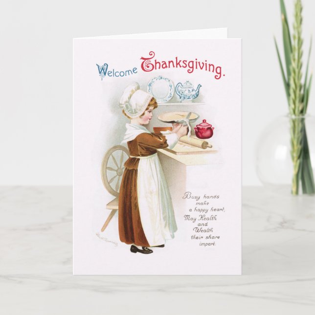 Cartes Pour Fêtes Annuelles Antique Thanksgiving (Devant)
