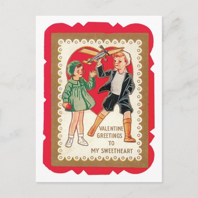 Cartes Pour Fêtes Annuelles Antique Valentine (Devant)