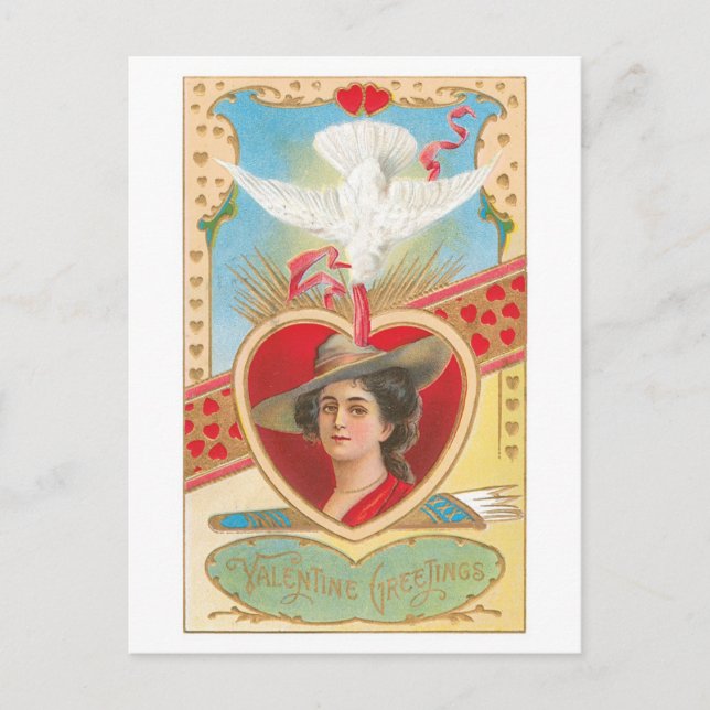 Cartes Pour Fêtes Annuelles Antique Valentine (Devant)