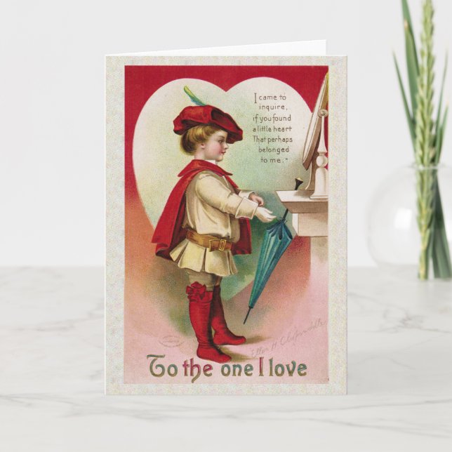 Cartes Pour Fêtes Annuelles Antique Valentine "À celui que j'aime" (Devant)