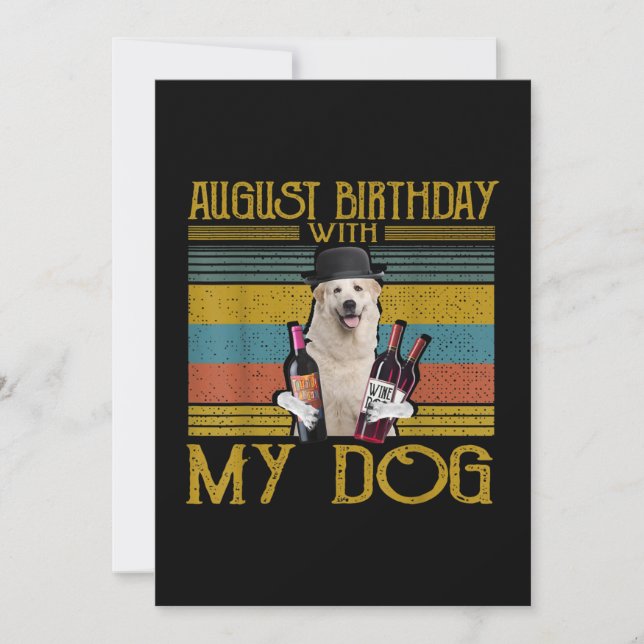 Cartes Pour Fêtes Annuelles Août Anniversaire Avec Mon Grand Chien Pyrénées 20 (Devant)