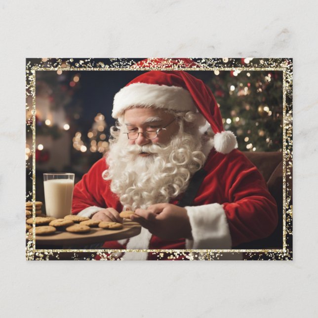 Cartes Pour Fêtes Annuelles *~* AP44 Noël Père Noël Cookies Lait PHOTO (Devant)