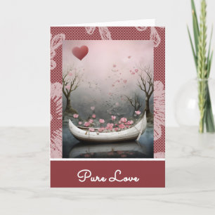 Cartes Pour Fêtes Annuelles *~* AP51 17 Romantic House Boat Hearts Valentine