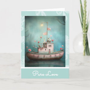 Cartes Pour Fêtes Annuelles *~* AP51 19 Love Boat Hearts Romantique Valentine