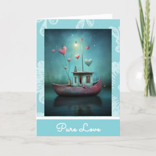 Cartes Pour Fêtes Annuelles *~* AP51 8 Love Boat Hearts Romantique Valentine