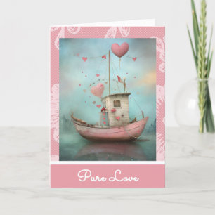 Cartes Pour Fêtes Annuelles *~* AP51 Love Boat Hearts Romantique Valentine 2