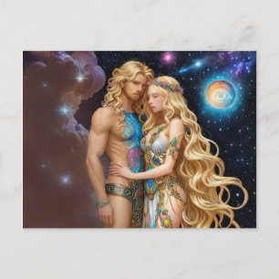 Cartes Pour Fêtes Annuelles *~* AP58 Imaginaire de couple cosmique Galaxie rom