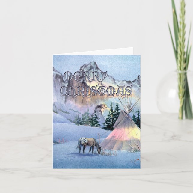 Cartes Pour Fêtes Annuelles APPALOOSA de JOYEUX NOËL par SHARON SHARPE (Devant)