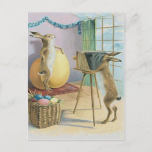 Cartes Pour Fêtes Annuelles Appareil photo Lapin de Pâques Œuf coloré de Pâque
