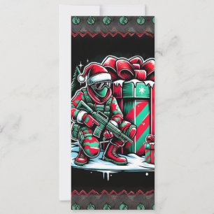 Cartes Pour Fêtes Annuelles Appel à Duty Shooter Gamer Boy Christmas Card