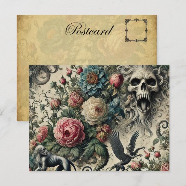 Cartes Pour Fêtes Annuelles Appel à la Night Gallery - gothique victorien (Devant / Derrière)