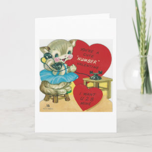 Cartes Pour Fêtes Annuelles Appel vintage Kitty Valentine
