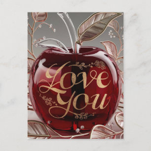 Cartes Pour Fêtes Annuelles Apple, je t'aime