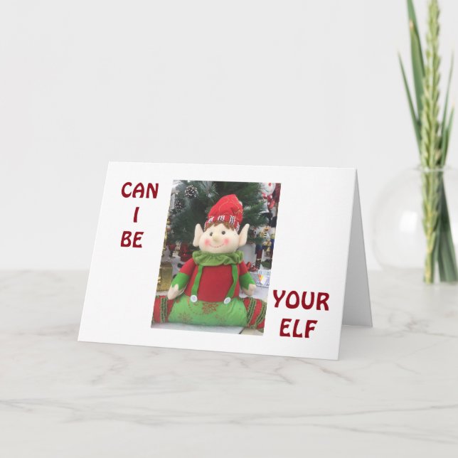 CARTES POUR FÊTES ANNUELLES APPORTEZ MISTLETOE SI JE PEUX ÊTRE VOTRE ELF CETTE (Devant)