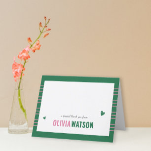 Cartes Pour Fêtes Annuelles Appréciation du Merci personnalisé en bande pliée