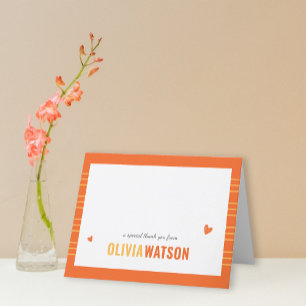 Cartes Pour Fêtes Annuelles Appréciation du Merci personnalisé en bande pliée