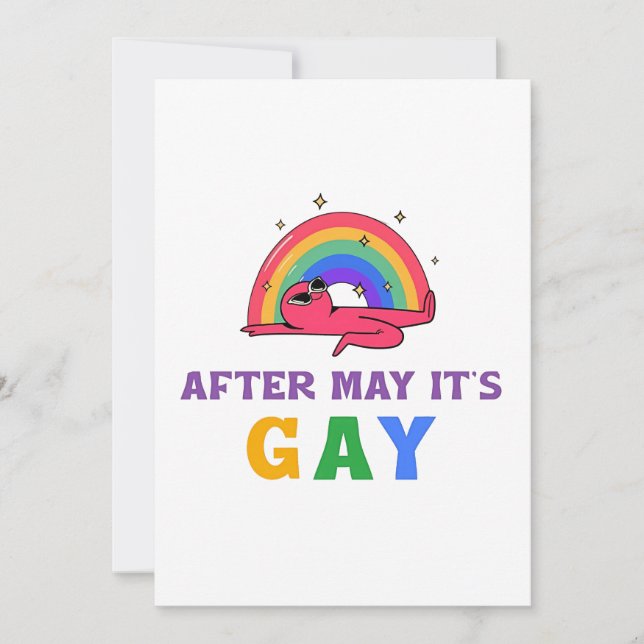 Cartes Pour Fêtes Annuelles Après mai c'est Gay Funny LGBT Pride Mois (Devant)