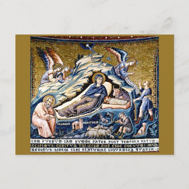 Cartes Pour Fêtes Annuelles Apse : 3. Nativité du Christ par Pietro Cavallini (Devant)