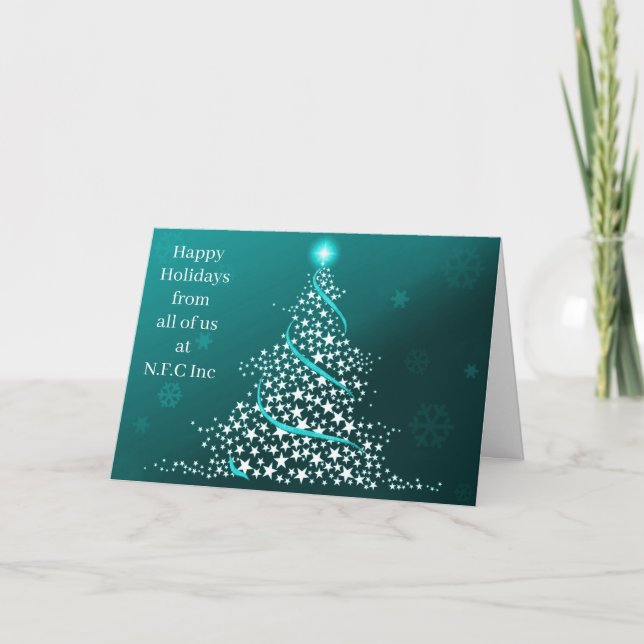 Cartes Pour Fêtes Annuelles Aqua Christmas Tree Corporate (Devant)