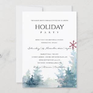 CARTES POUR FÊTES ANNUELLES AQUA PINE TREE SNOWST FOREST STAR CHRISTMAS PARTY