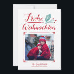 Cartes Pour Fêtes Annuelles Aquarell & Kalligraphie | Frohe Weihnachten<br><div class="desc">Karte von Weihnachten mit Aquarell und Kalligraphie von Hand gemacht und einen Platz für ein Foto</div>