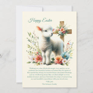 Cartes Pour Fêtes Annuelles Aquarelle Agneau de Pâques Personnalisé
