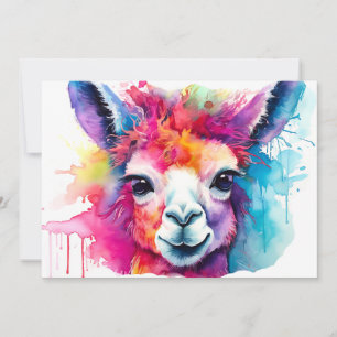 Cartes Pour Fêtes Annuelles Aquarelle Alpaca #217
