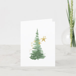 Cartes Pour Fêtes Annuelles Aquarelle Arbre À feuillage persistant Abstrait av