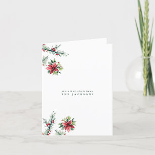 Cartes Pour Fêtes Annuelles Aquarelle Arbre Poinsettia Photo