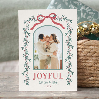 Cartes Pour Fêtes Annuelles Aquarelle Arc Garland Bow Personnalisé Sentiment P