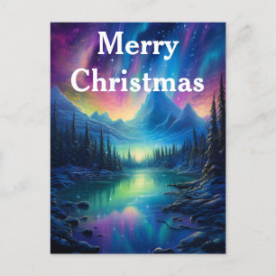 Cartes Pour Fêtes Annuelles Aquarelle aurore boréale aurores boréales 