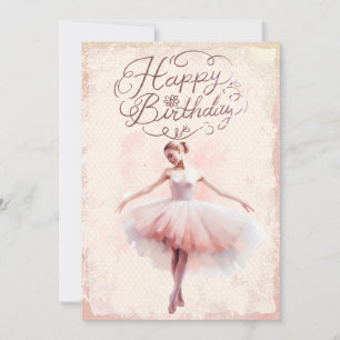Cartes Pour Fêtes Annuelles Aquarelle Ballerina Joyeux anniversaire