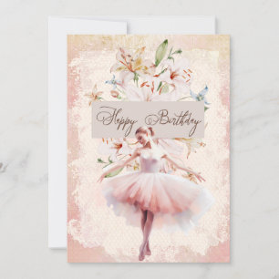 Cartes Pour Fêtes Annuelles Aquarelle Ballerina Joyeux anniversaire
