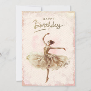 Cartes Pour Fêtes Annuelles Aquarelle Ballerina Joyeux anniversaire