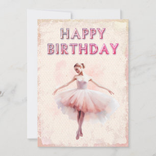Cartes Pour Fêtes Annuelles Aquarelle Ballerina Joyeux anniversaire