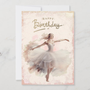 Cartes Pour Fêtes Annuelles Aquarelle Ballerina Joyeux anniversaire
