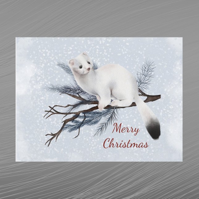 Cartes Pour Fêtes Annuelles Aquarelle blanche de Noël (Créateur téléchargé)